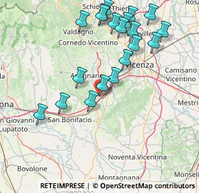 Mappa Via Venezia, 36054 Montebello Vicentino VI, Italia (17.0415)