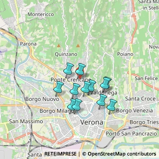 Mappa Via Santini, 37124 Verona VR, Italia (1.39667)