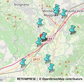 Mappa Via Pesa, 36054 Montebello Vicentino VI, Italia (3.68385)