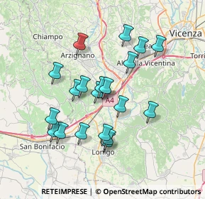 Mappa Via Pesa, 36054 Montebello Vicentino VI, Italia (6.4365)