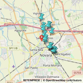 Mappa Via Marcello Prestinari, 28100 Novara NO, Italia (1.20867)
