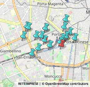 Mappa Via Tortona, 20100 Milano MI, Italia (0.7215)