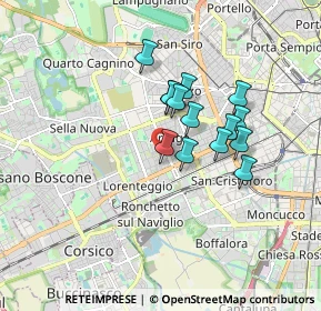 Mappa Via delle Ortensie, 20147 Milano MI, Italia (1.30143)