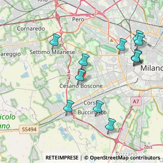 Mappa Via Gozzoli Via Monegherio, 20090 Cesano Boscone MI, Italia (4.65917)