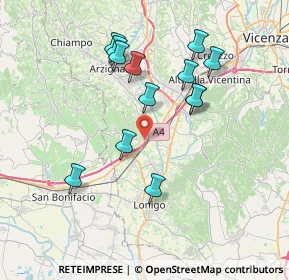 Mappa Via Giuseppe Garibaldi, 36054 Montebello Vicentino VI, Italia (7.07)