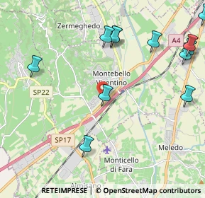 Mappa Via Giuseppe Garibaldi, 36054 Montebello Vicentino VI, Italia (2.81538)