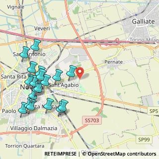 Mappa Via Umberto Barozzi, 28100 Novara NO, Italia (2.54895)