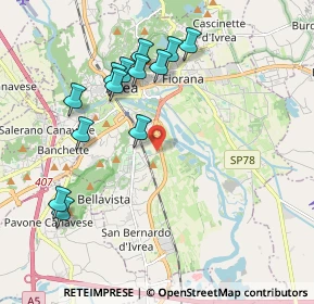 Mappa Via Domenico Burzio, 10015 Ivrea TO, Italia (1.99615)