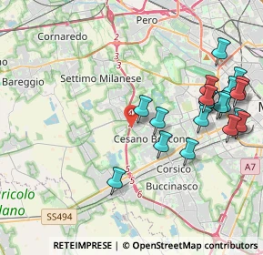 Mappa Via dei Salici, 20152 Cesano Boscone MI, Italia (4.621)