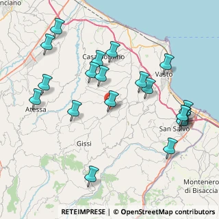 Mappa Via Zona Industriale, 66052 Gissi CH, Italia (9.6415)