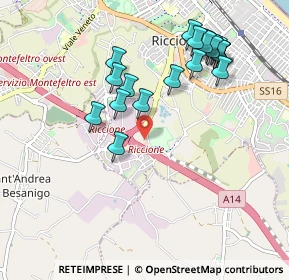 Mappa Via Enrico Berlinguer, 47838 Riccione RN, Italia (1.038)