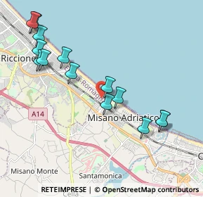 Mappa Via Tevere, 47843 Misano Adriatico RN, Italia (2.23857)