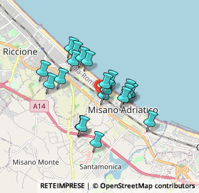 Mappa Via Gian Lorenzo Bernini, 47843 Misano Adriatico RN, Italia (1.3785)