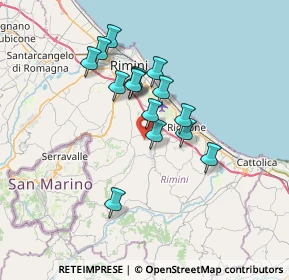 Mappa Via Tavernelle, 47924 Rimini RN, Italia (5.70667)