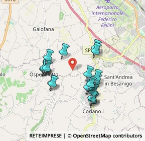 Mappa Via Tavernelle, 47924 Rimini RN, Italia (1.602)
