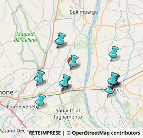 Mappa Via Crosera, 33098 Valvasone PN, Italia (7.42467)