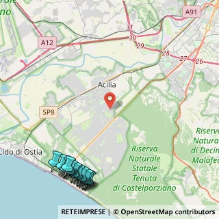 Mappa Via Prassitele, 00125 Roma RM, Italia (6.9865)
