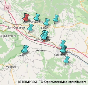 Mappa Via Antonio Gramsci, 00038 Valmontone RM, Italia (6.55895)