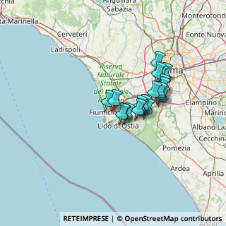 Mappa Via Antonio Vellere, 00054 Fiumicino RM, Italia (10.8225)