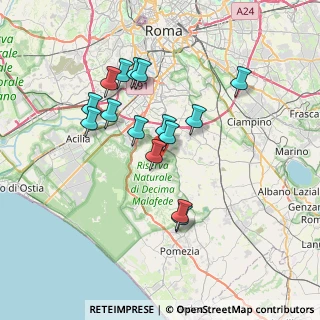 Mappa Via Emilio Colombo, 00128 Selcetta RM, Italia (6.73467)
