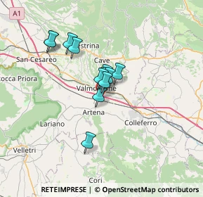 Mappa Via Colle delle Pastene, 00038 Valmontone RM, Italia (5.07333)