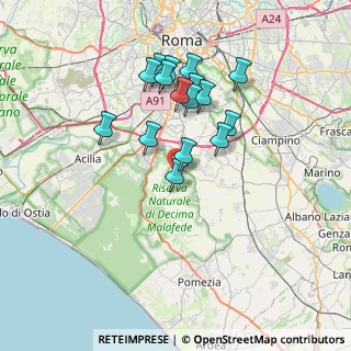 Mappa Via Pier Carlo Boggio, 00128 Selcetta RM, Italia (6.70188)