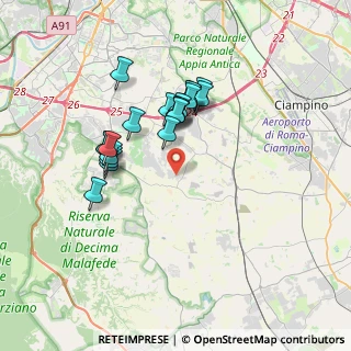 Mappa Via della Coccinella, 00134 Corea Castelluccia San Paolo RM, Italia (3.2545)