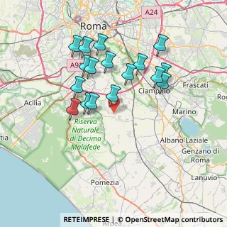 Mappa Via della Coccinella, 00134 Corea Castelluccia San Paolo RM, Italia (7.24529)