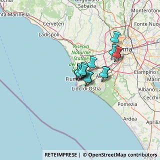 Mappa Via Mario D'Agostini, 00054 Fiumicino RM, Italia (7.13188)