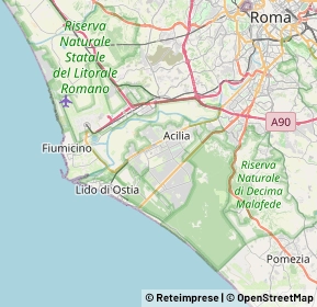 Mappa Via di macchia palocco, 00125 Acilia Castel Fusano Ostia Antica RM, Italia (5.3365)