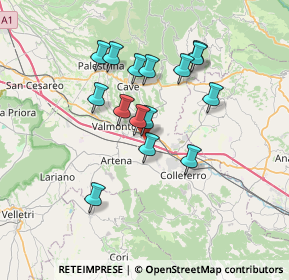 Mappa Via della Pace, 00038 Valmontone RM, Italia (6.35133)