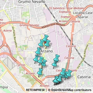 Mappa Via Luigi Calabresi, 80022 Arzano NA, Italia (1.3755)