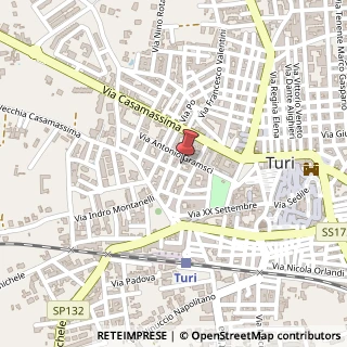 Mappa Via Giacomo Leopardi, 15, 70010 Turi, Bari (Puglia)