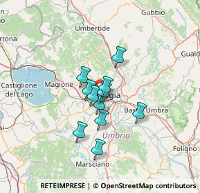 Mappa Via Guerriero Guerra, 06128 Perugia PG, Italia (9.11818)