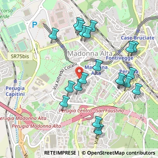 Mappa Via Madonna Alta, 06128 Perugia PG, Italia (0.5765)