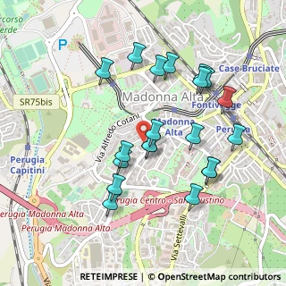 Mappa Via Madonna Alta, 06128 Perugia PG, Italia (0.475)