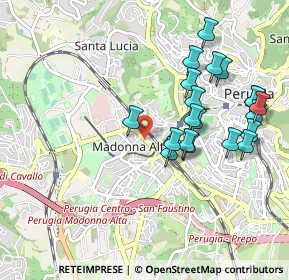 Mappa Via Cortonese, 06128 Perugia PG, Italia (1.009)