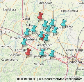 Mappa Via Temide, 41013 Castelfranco Emilia MO, Italia (10.89929)