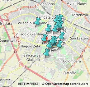 Mappa Via Wiligelmo, 41124 Modena MO, Italia (1.1775)