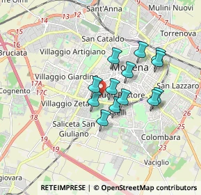 Mappa Via Wiligelmo, 41124 Modena MO, Italia (1.35385)