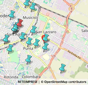 Mappa Via Mario Allegretti, 41125 Modena MO, Italia (1.2415)