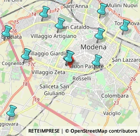 Mappa Via Filippino Lippi, 41124 Modena MO, Italia (2.43091)