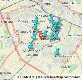 Mappa Via Filippino Lippi, 41124 Modena MO, Italia (1.37267)