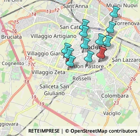 Mappa Via Filippino Lippi, 41124 Modena MO, Italia (1.57538)