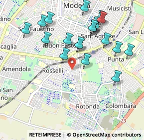 Mappa Via Tolmezzo, 41125 Modena MO, Italia (1.0535)