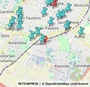 Mappa Via Asiago, 41125 Modena MO, Italia (1.2545)