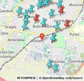 Mappa Via Asiago, 41125 Modena MO, Italia (1.2105)