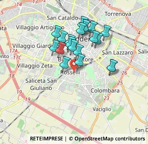 Mappa Via Asiago, 41125 Modena MO, Italia (1.4835)