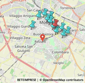 Mappa Via Asiago, 41125 Modena MO, Italia (1.75385)