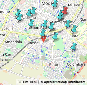 Mappa Via Spinelli, 41125 Modena MO, Italia (1.094)